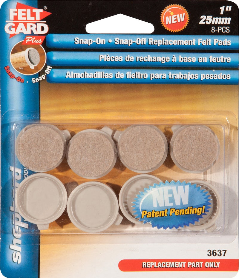 Shepherd Hardware 3637 1-Inch Snap-On/Snap-Off Replacement Pads, 8-Count - Image 2